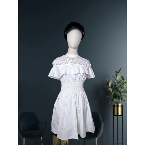 Women's Self-Portrait Hudson Mini Dress (White US2) - Picture 2 of 9